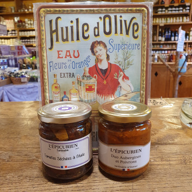 Tomates séchées à l huile ou duo d'aubergines et poivrons